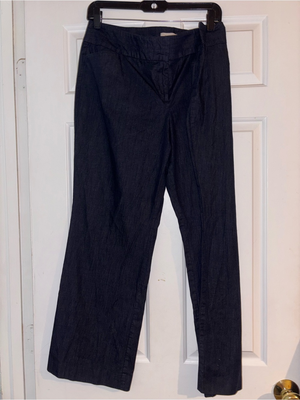 Dark Navy Straight-Leg Pants